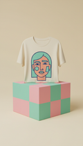 Apricot Pop custom portrait T-shirt