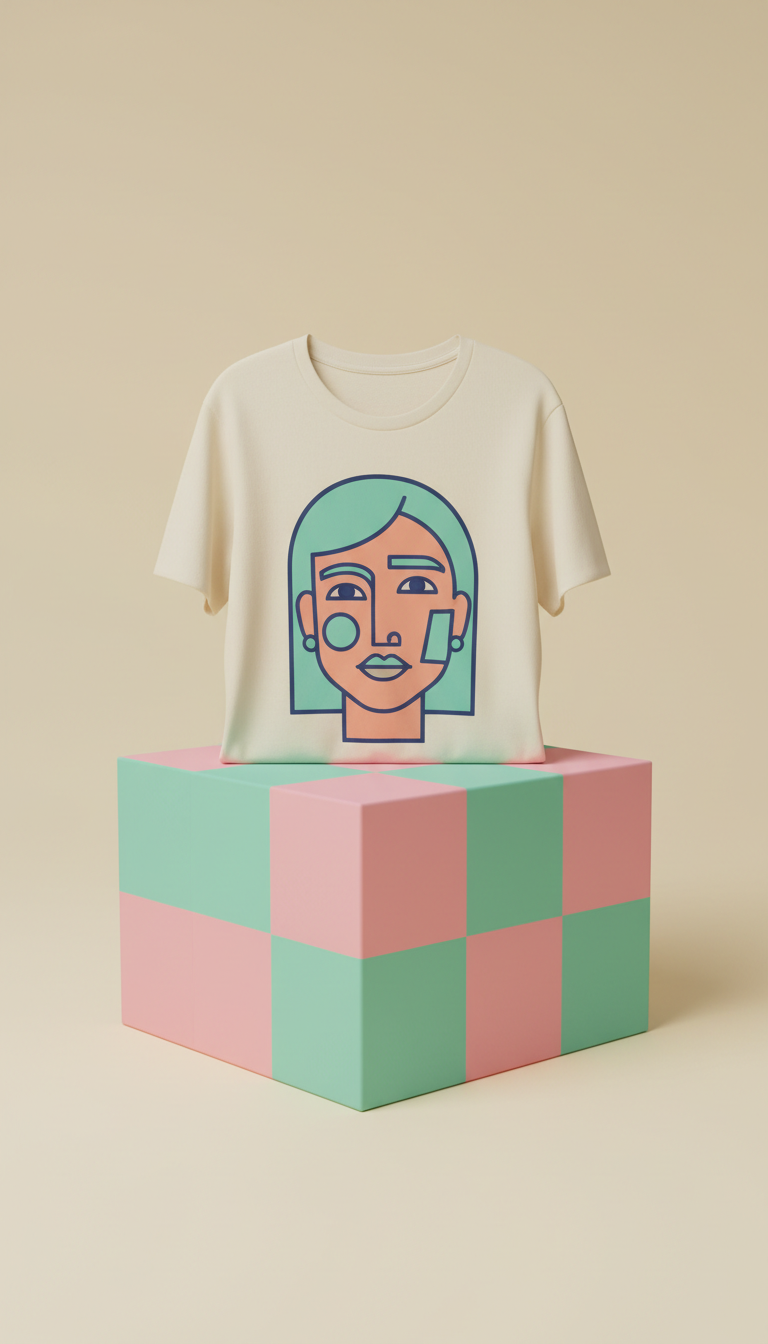 Apricot Pop custom portrait T-shirt