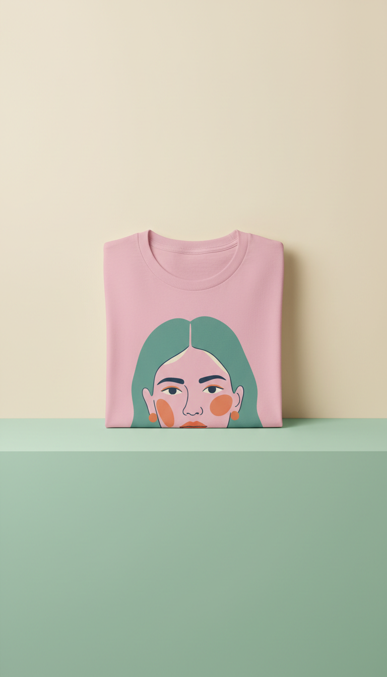 Bubblegum Pink custom portrait T-shirt