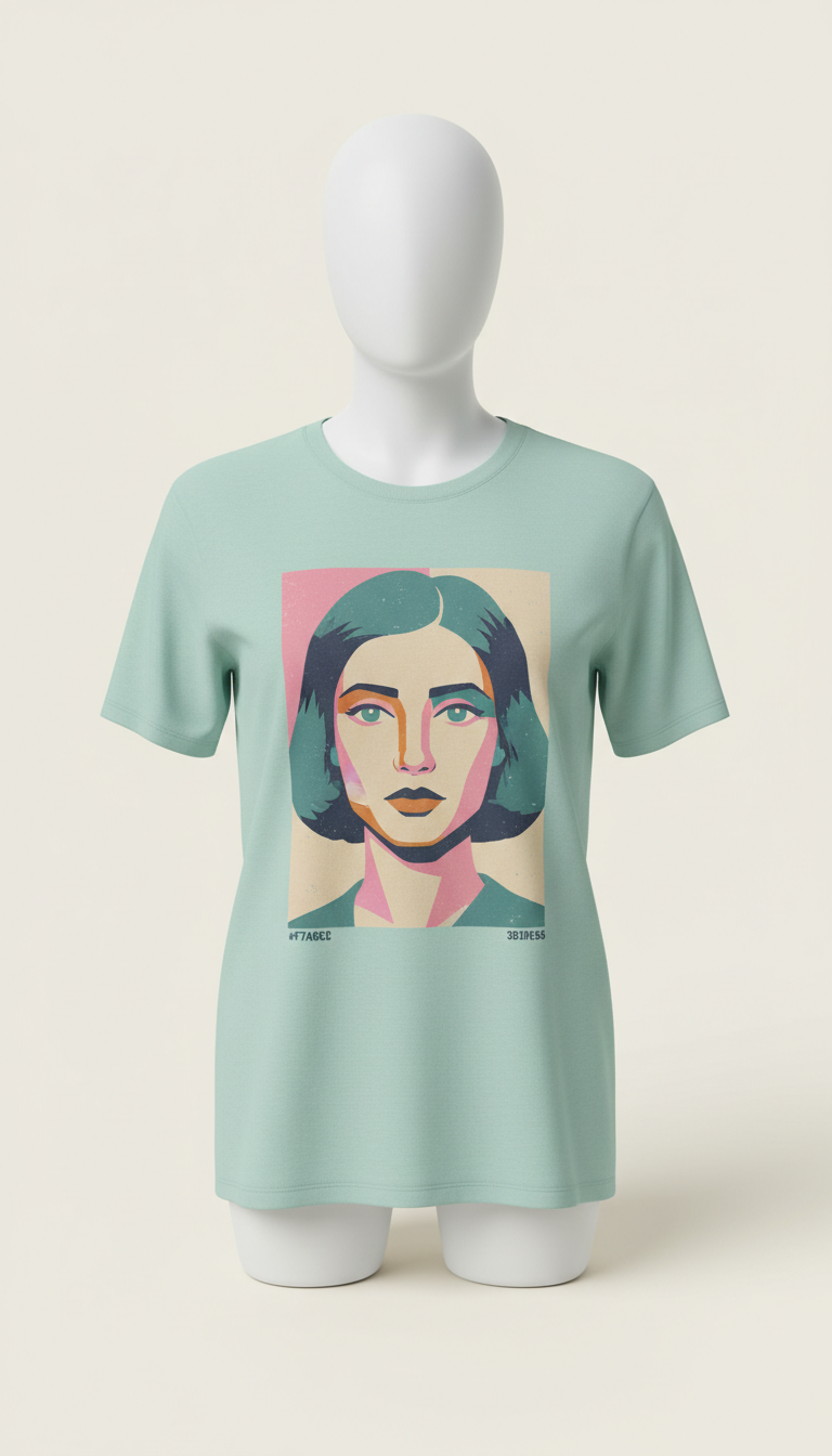 Retro Mint custom portrait T-shirt